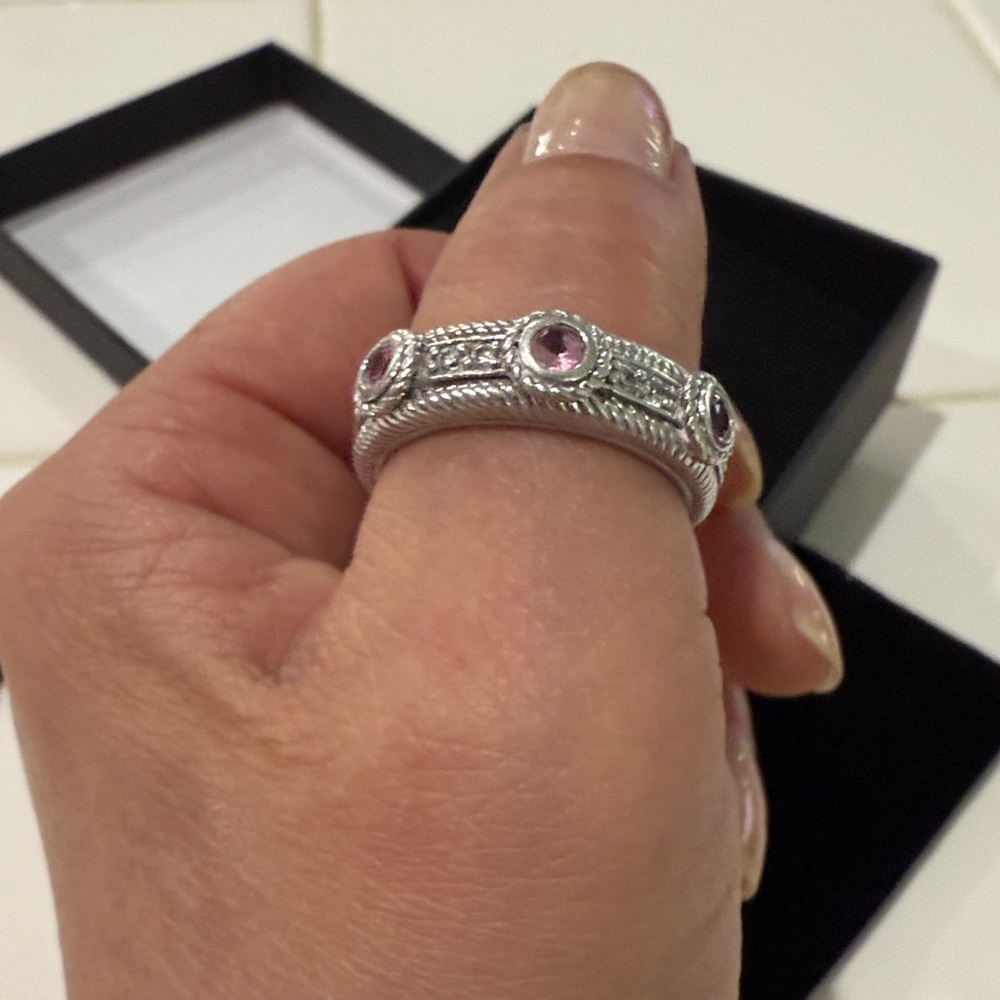 Judith Ripka Pink Tourmaline, Dominique Crystal 
925 S Silver Ring